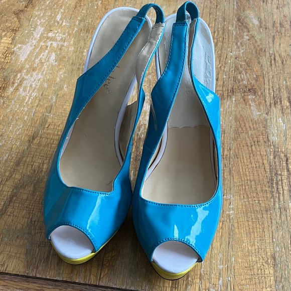 Nicole Lee Shoes - Nicole Lee Vibrant Blue Peep-Toe Heels